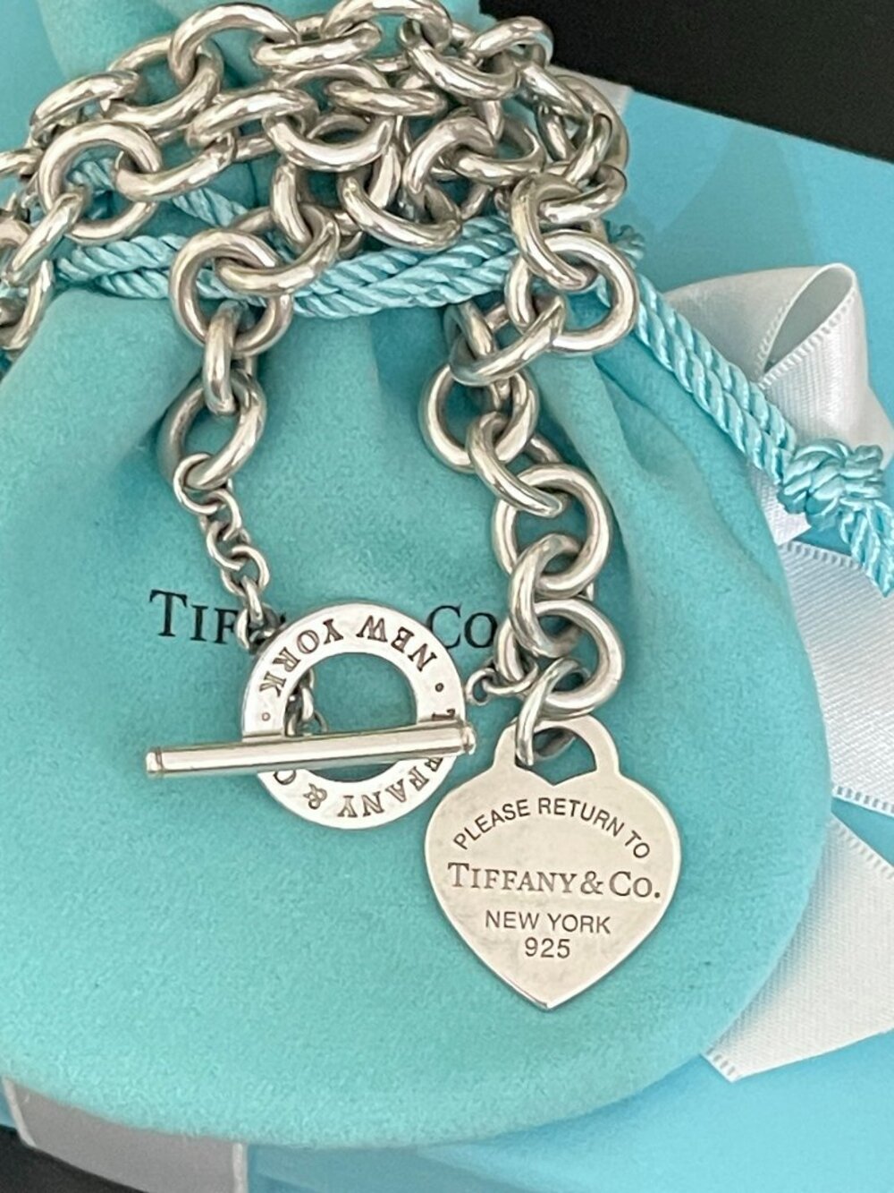 Tiffany & Co. RTT Return To Tiffany Heart Toggle Necklace Silver - Picture 4 of 6
